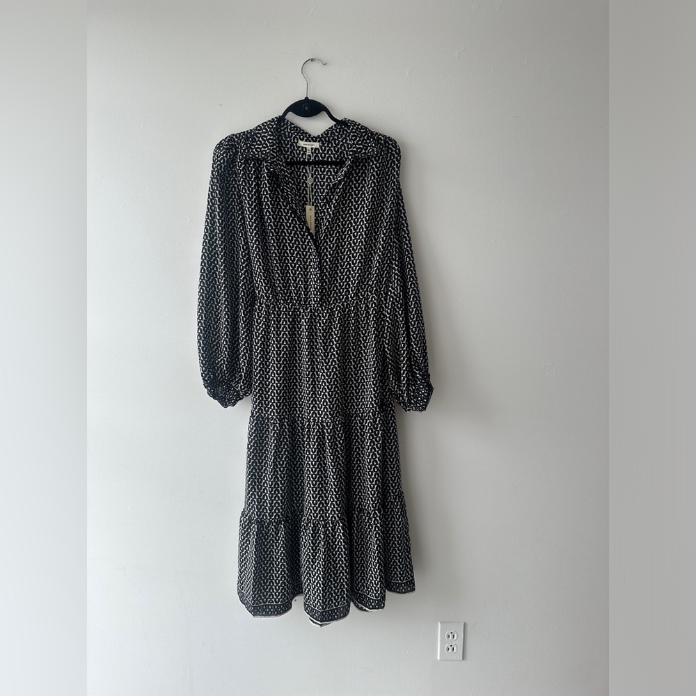 NWT - Max Studio Long Sleeve Maxi Dress - Black/White - Size XL